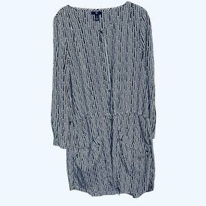 GAP Gray Black & White Long Sleeve Dress Size Large